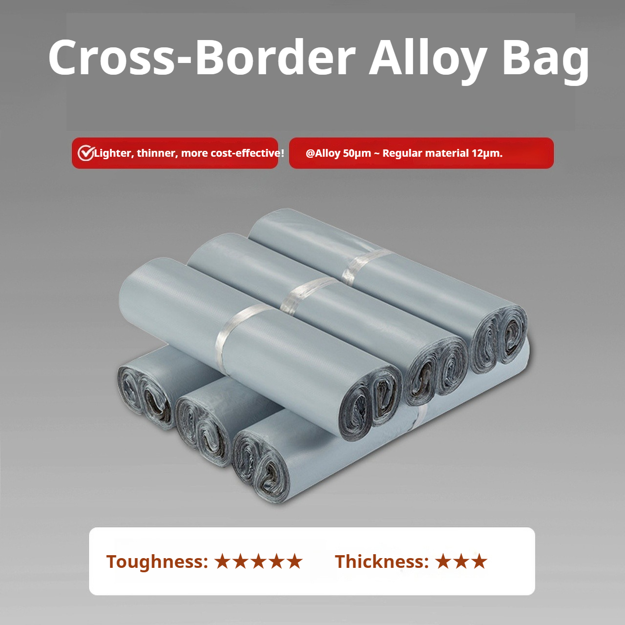 Ultra-Light Alloy 100% Virgin Material Waterproof Shipping Bags - Amazon FBA Certified E-Commerce Packaging for Small Business Wholesale