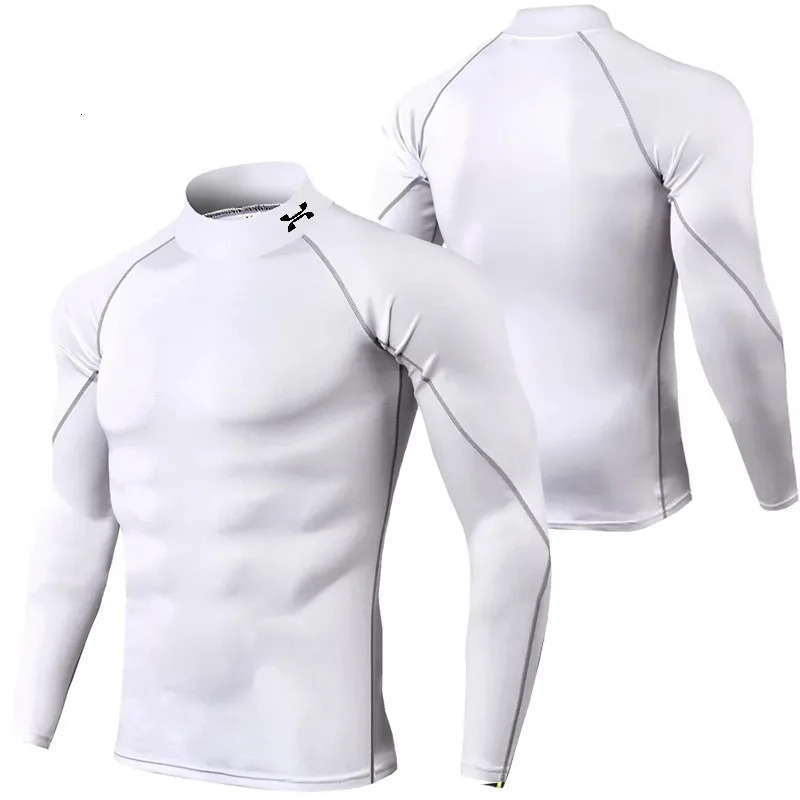 Mens running T-shirt quick drying fitness sports shirt long sleeved tight fitting top fitness gym T-shirt mens 260106