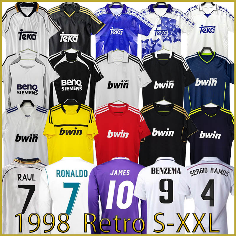 98 99 Raul Retro Real sMadrid Ronaldo soccer jersey BALE SERGIO RAMOS RODRYGO 17 18 RCARLOS Guti FIGO SEEDORF MAdriDs MIJATOVIC classic home away 3rd football jersey