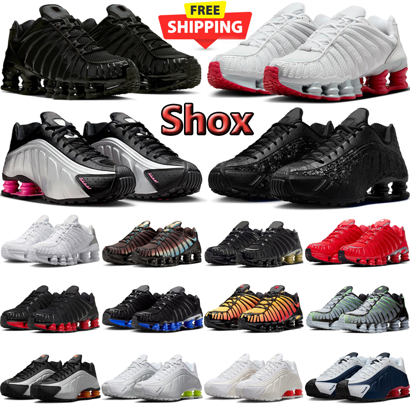 free shipping designer running shoes shoxs TL R4 mens sneakers woman trainers Triple Black Red Whie Metallic Silver Classic sport chaussures shoe with box