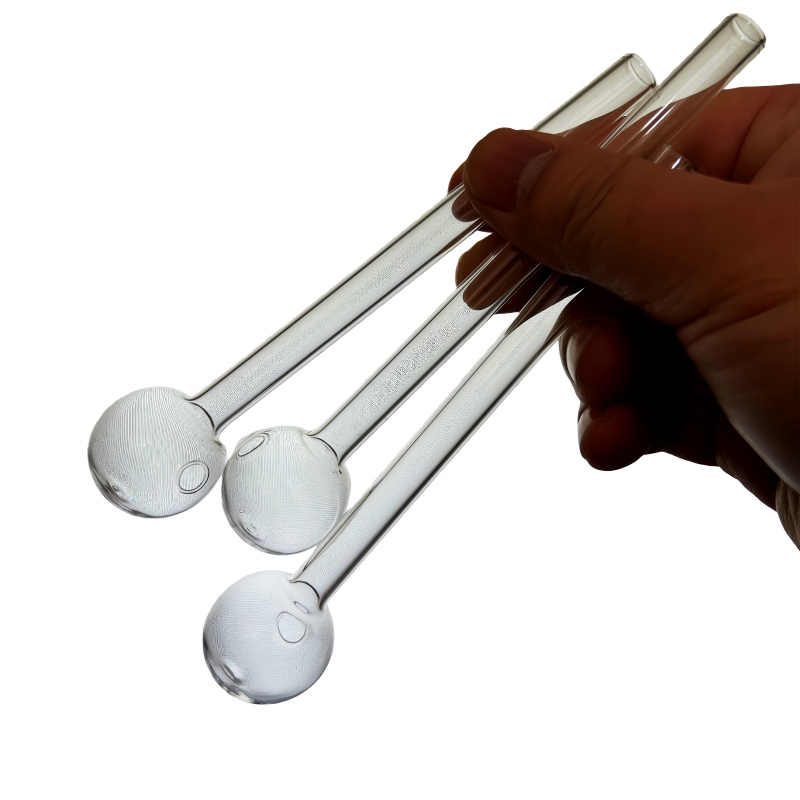 QBsomk Glass Oil Burner Pipe Spoon Oil Burner Glass Pipes Hand Pipes Smoking Pipes For Smoking Accessories Tobacco Tool