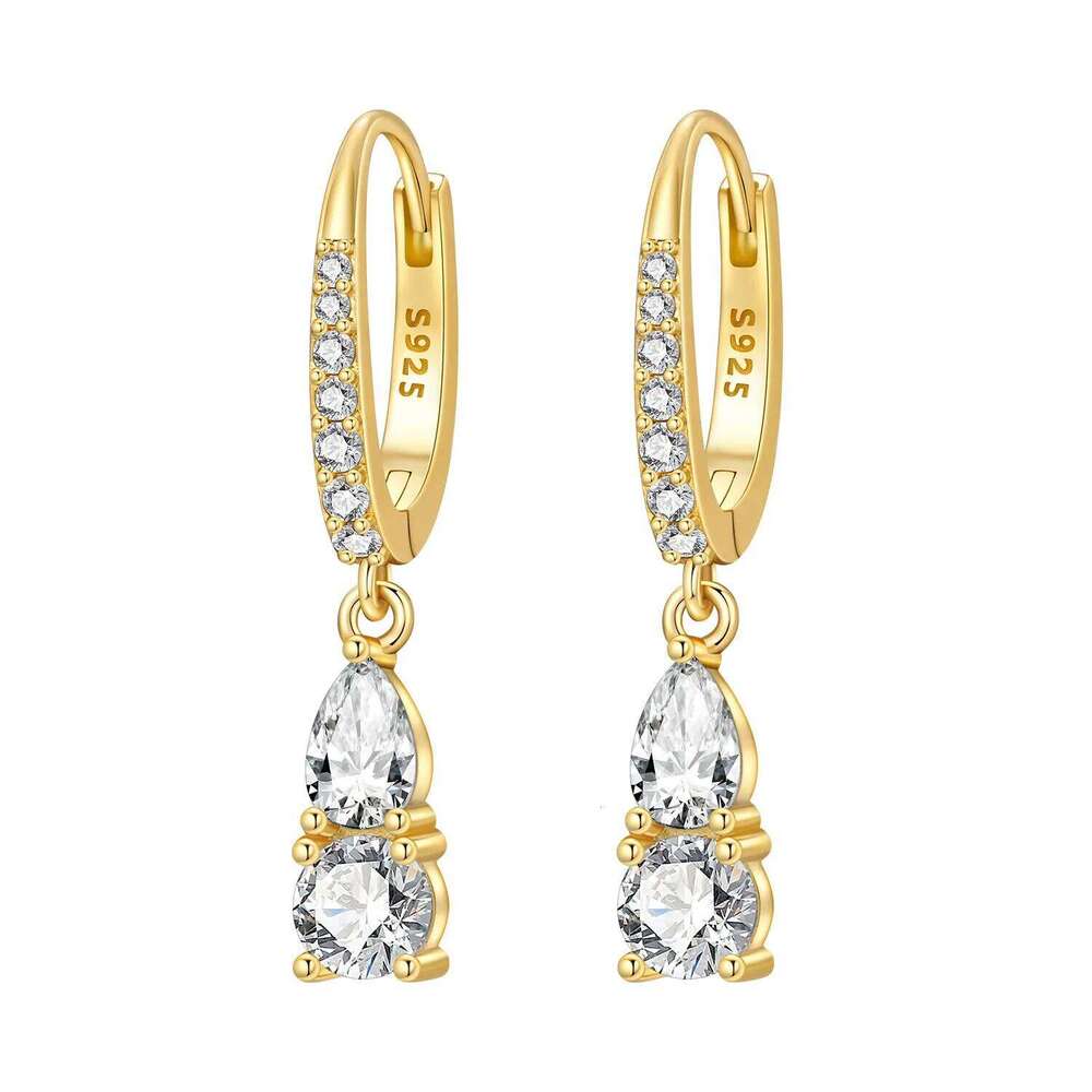 Orstarry 925 Sterling Silver 18k Gold Elegant Water Droplet Drop Women Earrings Fashion Party Original Jewelry Gifts