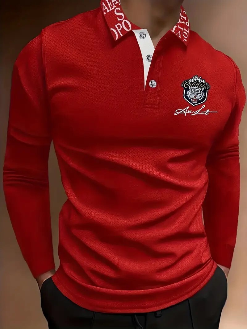 Luxury Brand Designer Clothes 2025 Trade Men's Long Sleeve Business Casual Polo Shirt