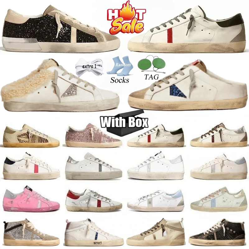 With Box Designer Golden Dirty Old Casual Shoes Star Sneakers Men Women Platform Italy Black white Green Mens Loafers Luxury Outdoor Trainers Stars Sports Shoe