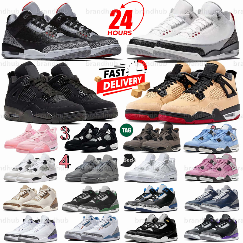 3 4 Designer shoes allevate 4s 3s scarpe da basket sneakers mens Black Cat University Blue thunder White Cement Pure Money Bred Seafoam Royal 4s Scarpe sportive 36-47