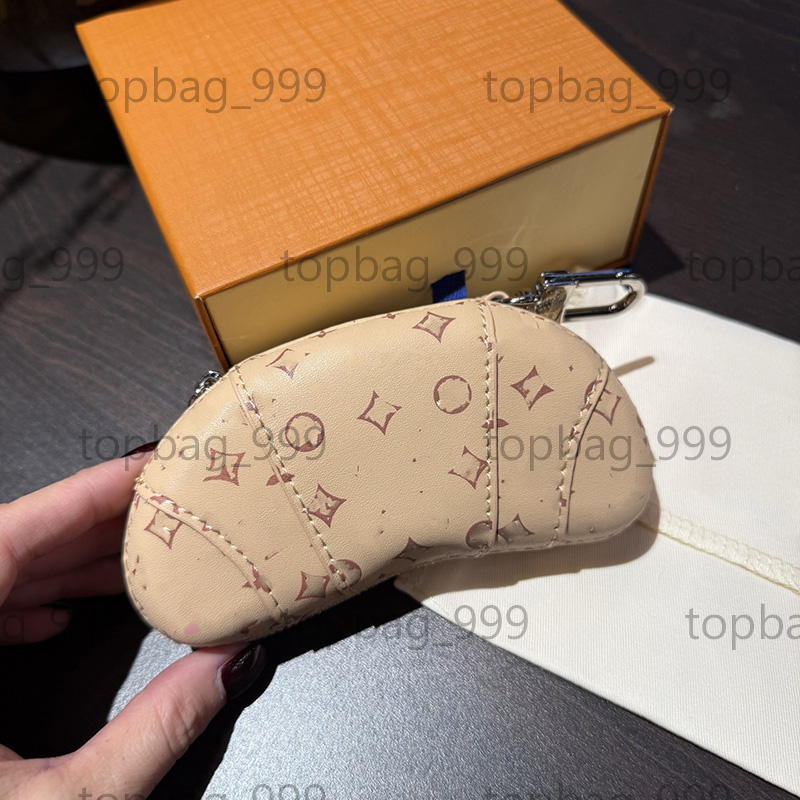 Embossed flower letter pattern Croissant Bag Charm FW Coin Purses Wallets Women Luxury Designer Bags Totes Handbag Wallets Key Chain Card Holder pouch 12cm