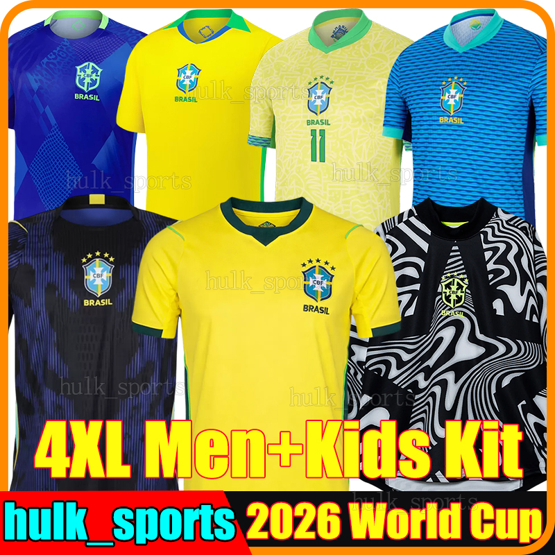 4XL 2026 bRaZiL RODRYGO soccer jerseys 26/27 ESTEVAO LUIZ HENRIQUE CUNHA BRUNO G. L.PAQUETA MARQUINHOS GABRIEL P.HENRIQUE football shirts men kids kit socks sets