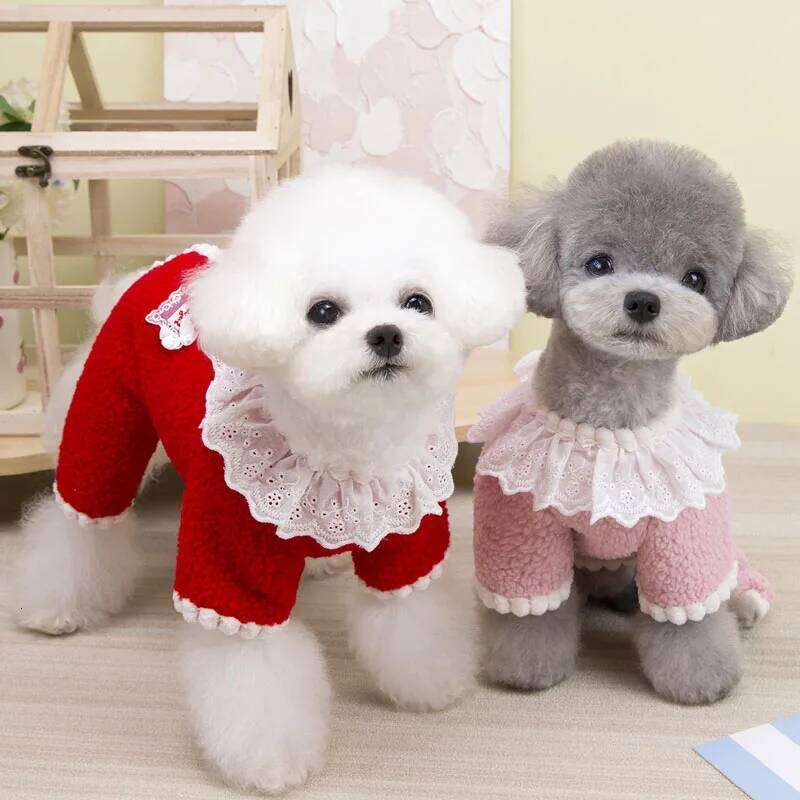 Sweet Pet Dog Clothes Fleece Pajamas Romper Winter Jumpsuit For Small Dogs Shih Tzu Dachshund Puppy All-In-One Bodysuit Overalls XJ251225