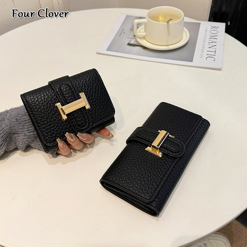 Luxury hand-held wallet, women's long wallet, large-capacity trifold multi-card holder, multifunctional short luxury wallet, fashionable retro me