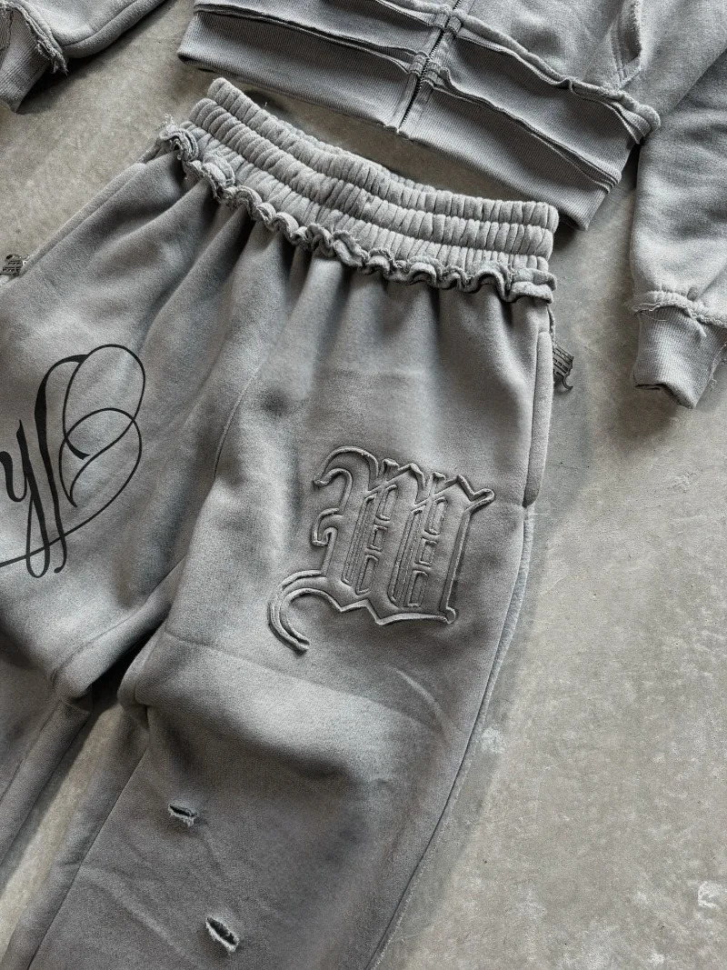 American fashion M letter pattern embroidered oversized hoodie mens Y2K streetwear loose Harajuku long sleeved womens 260107 - view 3