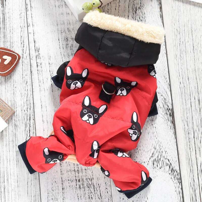 New French Bulldog Costumes Dog Winter Warm Snow Down Jacket Coat For Puppies Small Medium Animal Pugs Pet Cat Clothes Goods XJ251225