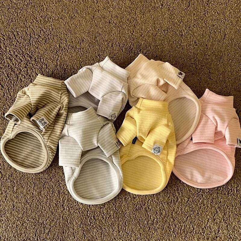 Pet Bottoming Shirt Teddy Beige Striped Vest Bichon Frise Winter Warmth Clothes Maltese Soft two-legged Clothing XS-XL XJ251225