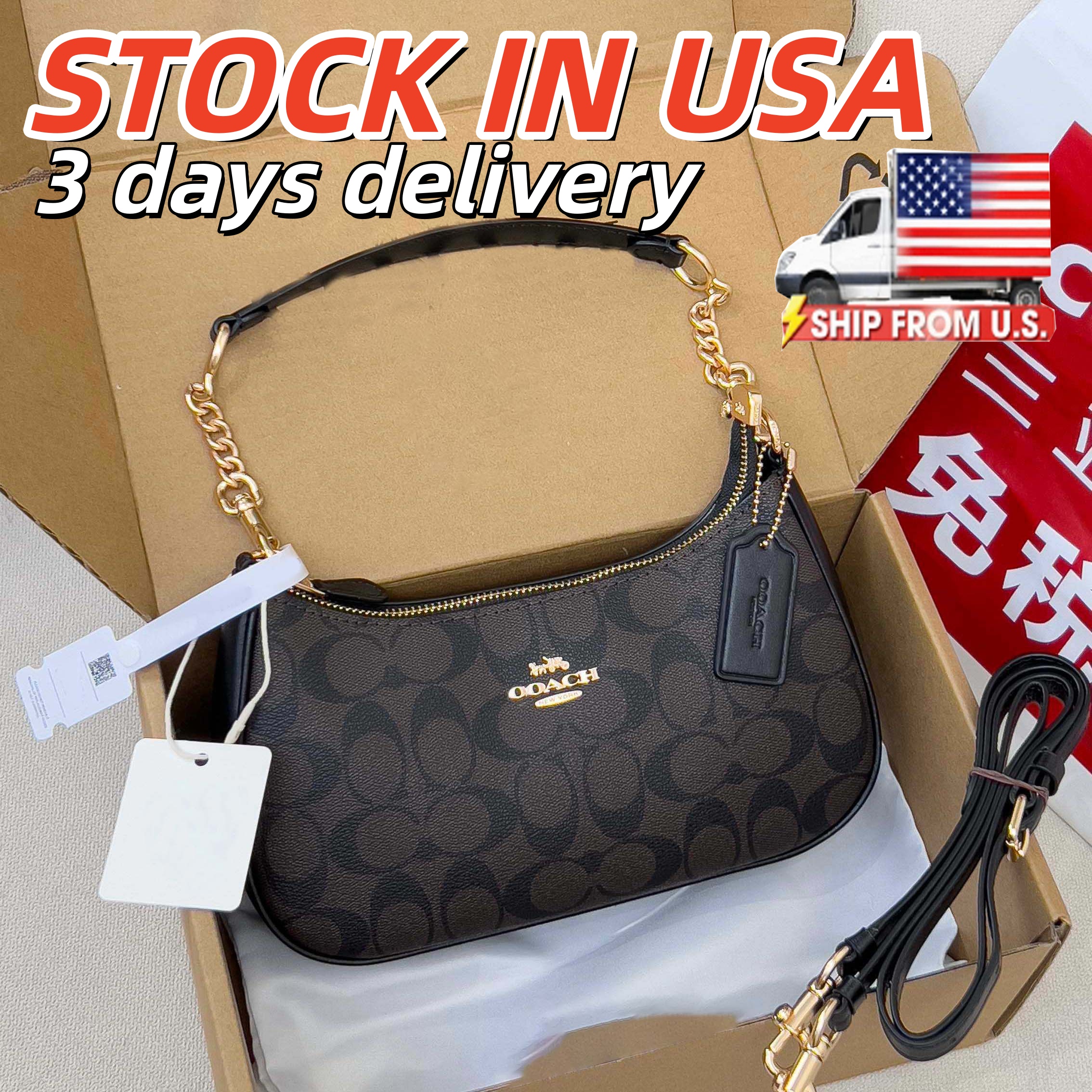 TeriDesigner Dag Classic Luxury Bag Old Flower Print Armpit Fashion Assorted Diagonal Cross Bag Chain Shoulder Bag Crescent Bag European and American Retro Zipper 1