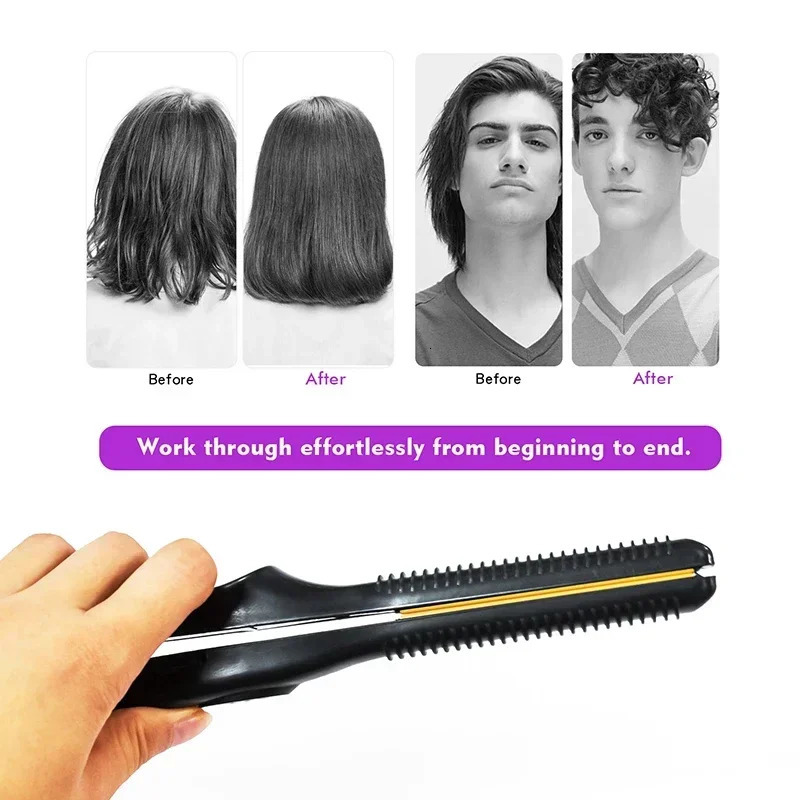 2-in-1 Mini Hair Straightener Curling Iron Professional Ceramic Short Flat Iron for Women Men Beard Straightener 260104