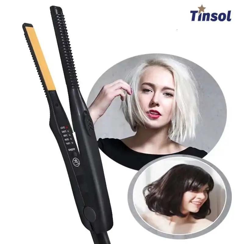 2-in-1 Mini Hair Straightener Curling Iron Professional Ceramic Short Flat Iron for Women Men Beard Straightener 260104
