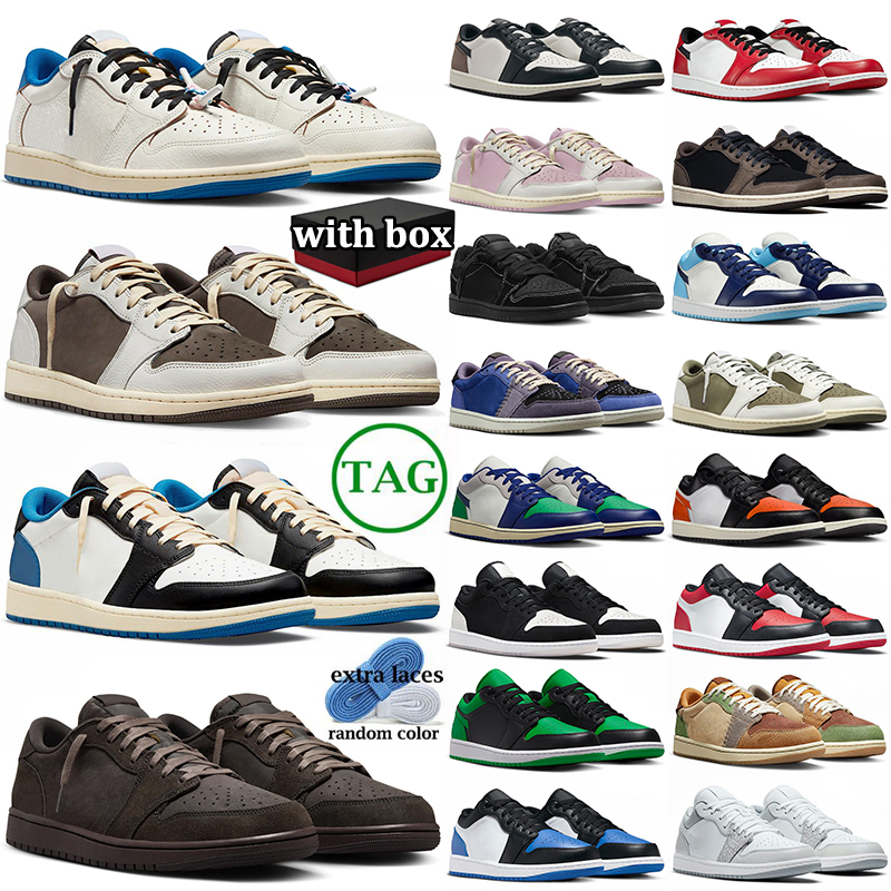 with box designer 1 low basketball shoes men women 1s sneakers Reverse Mocha Voodoo Black Phantom White mens womens outdoor sports trainers