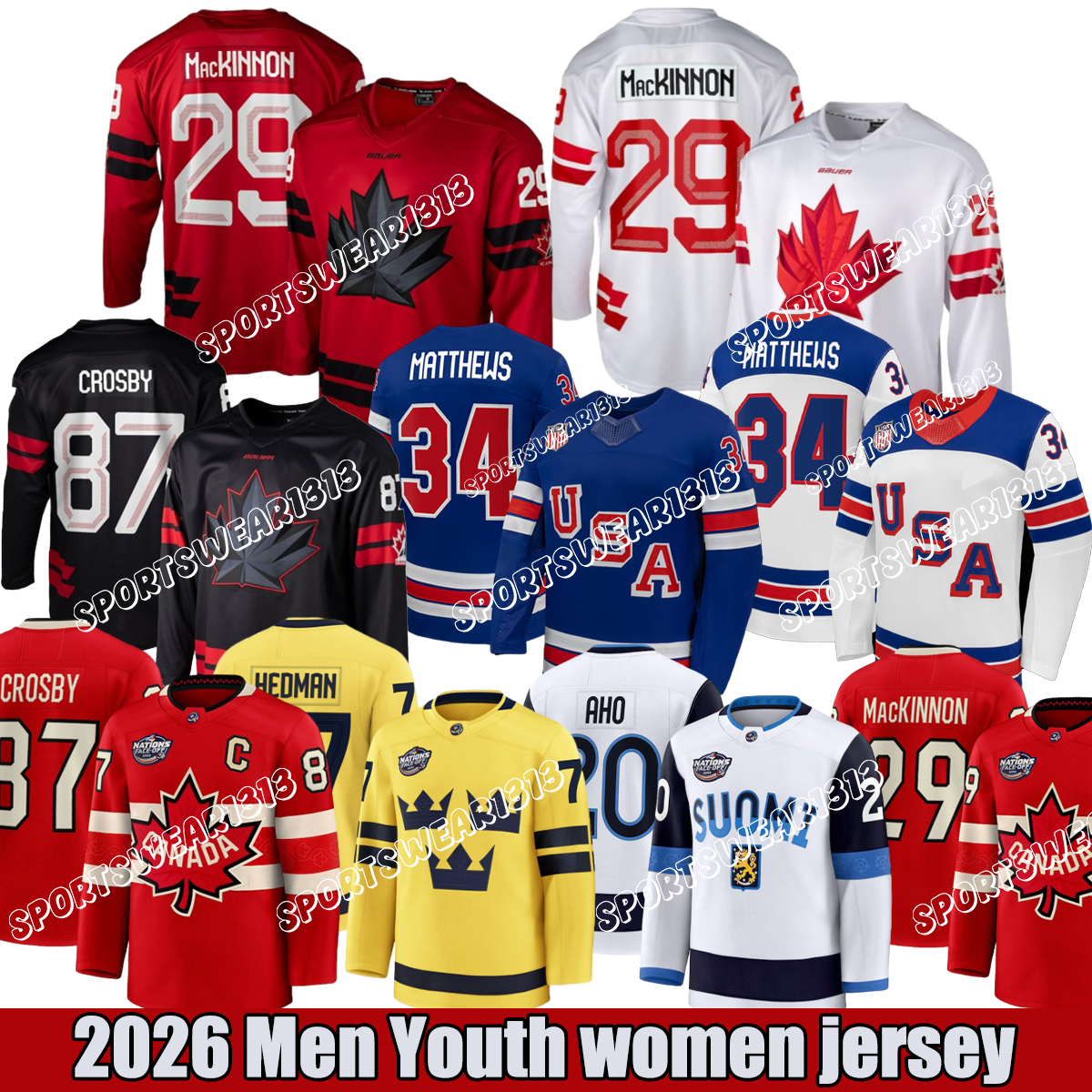 team canada hockey jersey 2026 2025 4 Nations hockey jersey 2025 Nations jersey USA canada jersey United States Jersey Finland jersey Sweden jersey