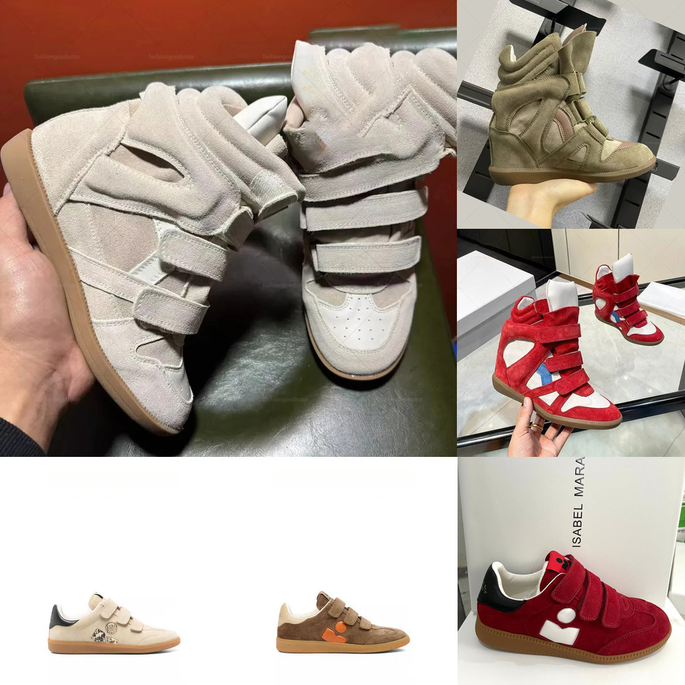 Deisgner Brand iiisabell marranttt shoe Hot Sale-Black Genuine Leather winter boots Bekett Leather-Trimmed Suede Wedge Sneakers Fashion Show New Shoes c86