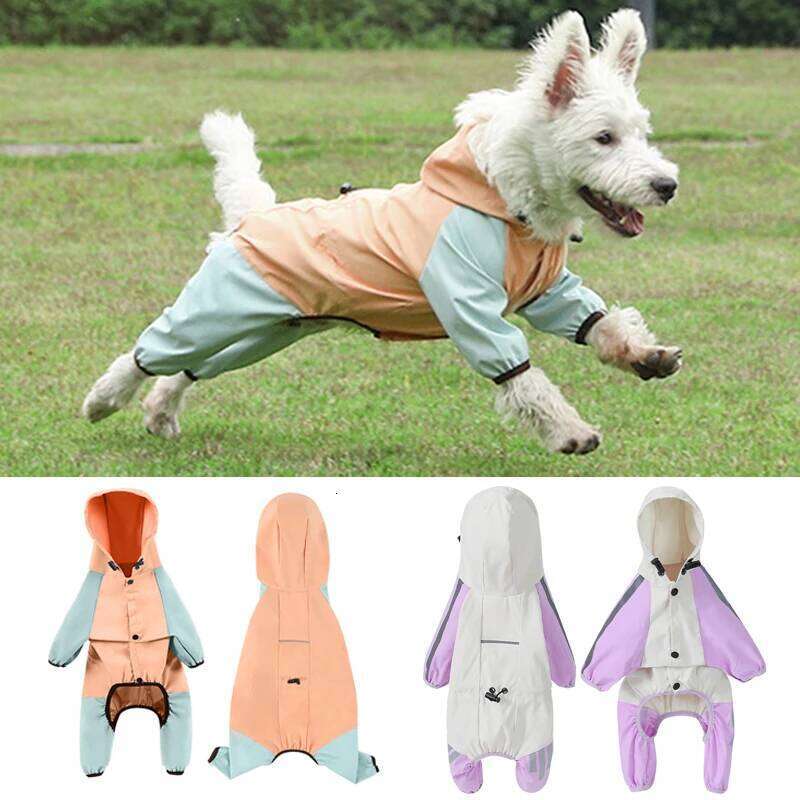 Towable Puppy Dog Raincoat Waterproof Pet Jumpsuit for Small Dogs Pomeranian Poodle Maltese Rain Coats Overalls mascotas Clothes XJ251225
