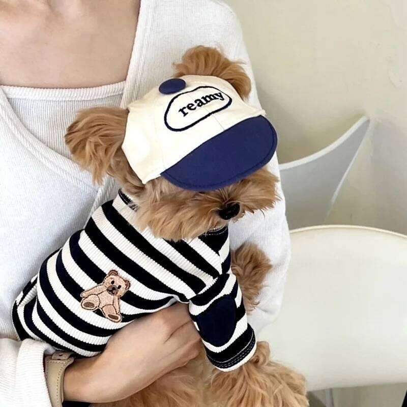 Pet Spring and Autumn Stripe Bottom Shirt Dog Thin Teddy T-shirt Yorkshire Cat Top Puppy Clothes for Small Dogs XJ251225