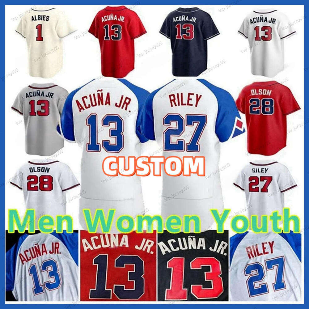 2025 Custom City Jersey 13 Ronald Acuna Jr. 27 Austin Riley Matt Olson Harris II Spencer Strider Walle Ozzie Albies Baseball Jerseys Men Women Youth Jones Rosario
