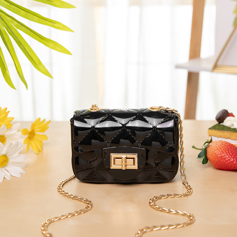 Free Shipping 2026 Jelly Quilted Mini Bag, Clear PVC Chain Strap Purse, Tiny Lipstick Size Crossbody Bag for Women