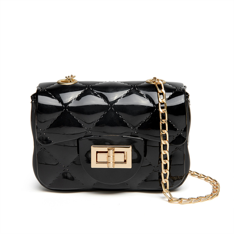 Free Shipping 2026 Jelly Quilted Mini Bag, Clear PVC Chain Strap Purse, Tiny Lipstick Size Crossbody Bag for Women