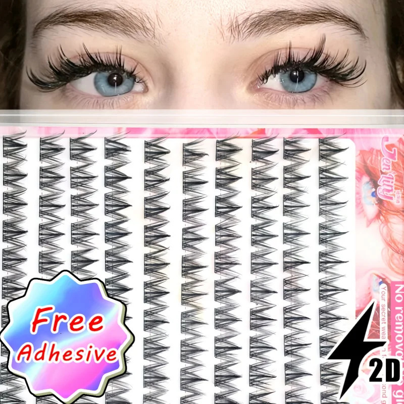 Self Adhesive DIY Lash Extension Kit Lash Clusters No Glue Needed DIY Lash Extension Pre Glued Cluster Lashes Anime Look 260106