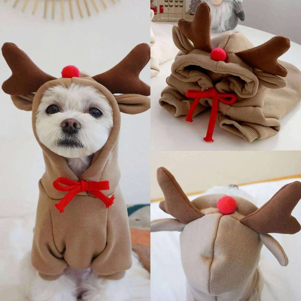Deer Dogs Festive 3D Reindeer Ears Costume Breathable For Celebration Holiday Pet Moose Clothing XJ251225