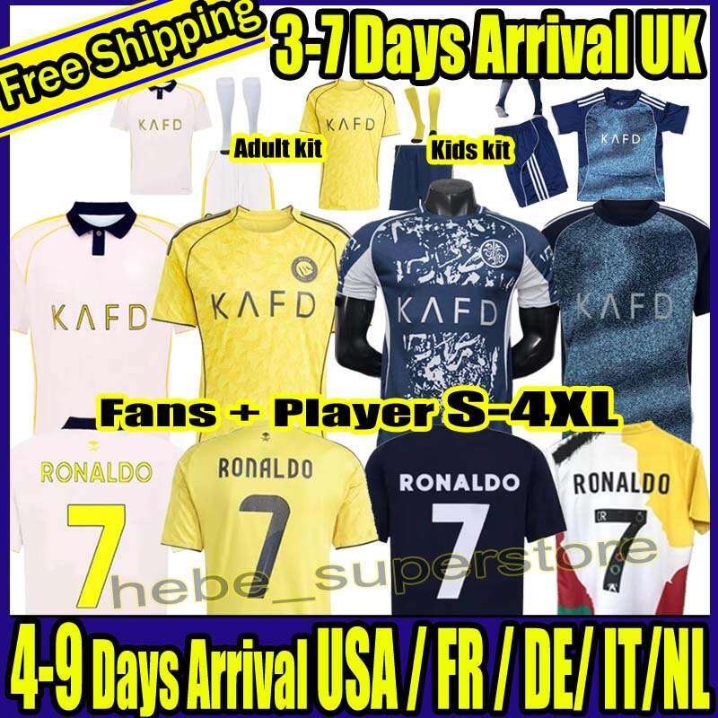 S-4XL 25 26 Fans / Player Al Nassr FC soccer Jerseys Ronaldo MANE away CR7 Gonzalo Talisca Ghislain Konan Vincent Aboubakar men Football shiirt Al-Nassr FC KIDS