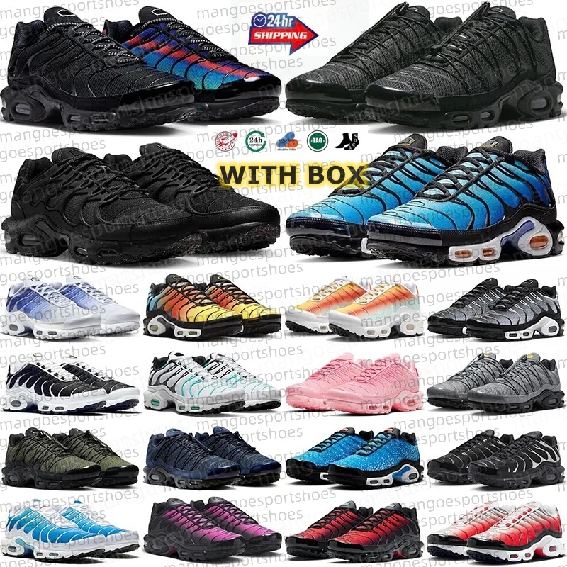 Designer Running Shoes tn Mens Sneakers tnss utility Triple White Black Sky Blue Gradient Unity Gradient Tennis Breathable Yellow Blue Trainers Outdoor Sports