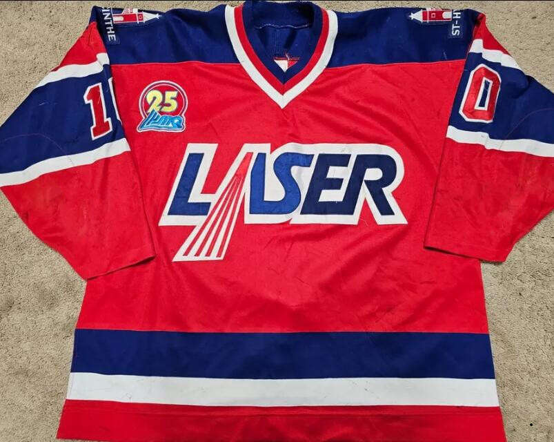 Vintage Hockey Jersey St. Hyacinthe Lasers Game Worn Style - Red QMJHL Enforcer