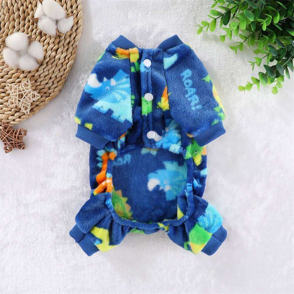 Pajamas Dinosaur Design Sleepwear for Small Dogs Soft Fleece Material Stretchable Pajama Pjs Puppy Clothes Dog Apparel XJ251225
