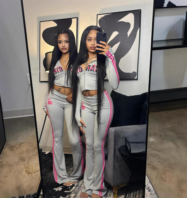 TOP Quality I am gia front shoulder letter printed open line design slim fit hooded zipper short jacket pants set 3a 556