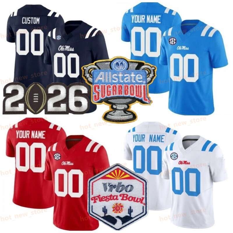 Sugar Bowl Fiesta Ole Miss Rebels College Football Jersey Trinidad Chambliss Austin Simmons Kewan Lacy Logan Diggs Wallace III Cayden Lee Dottery Stribling Custom
