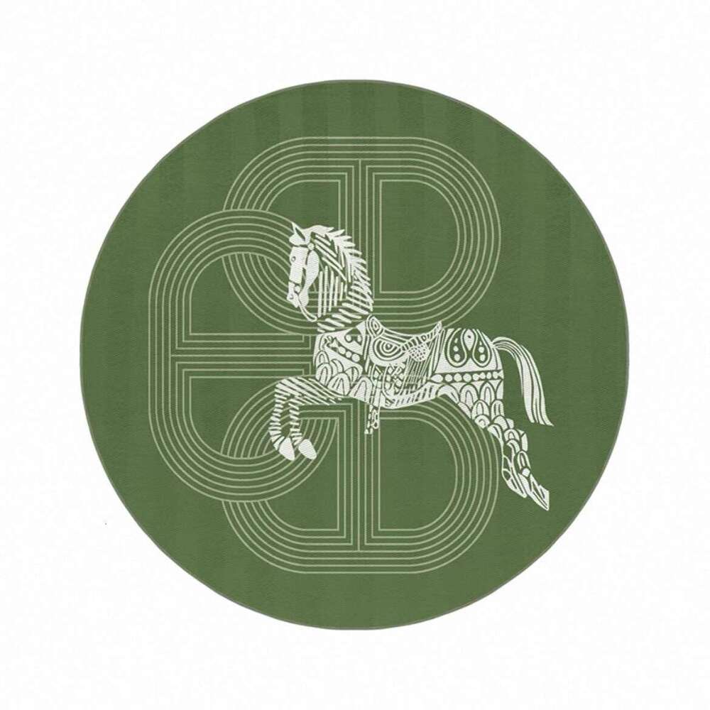 Placemat Light Luxury Fashion H Horse Print Pvc Waterproof Oilproof Leather Round Heat Insulation Coffee Coaster