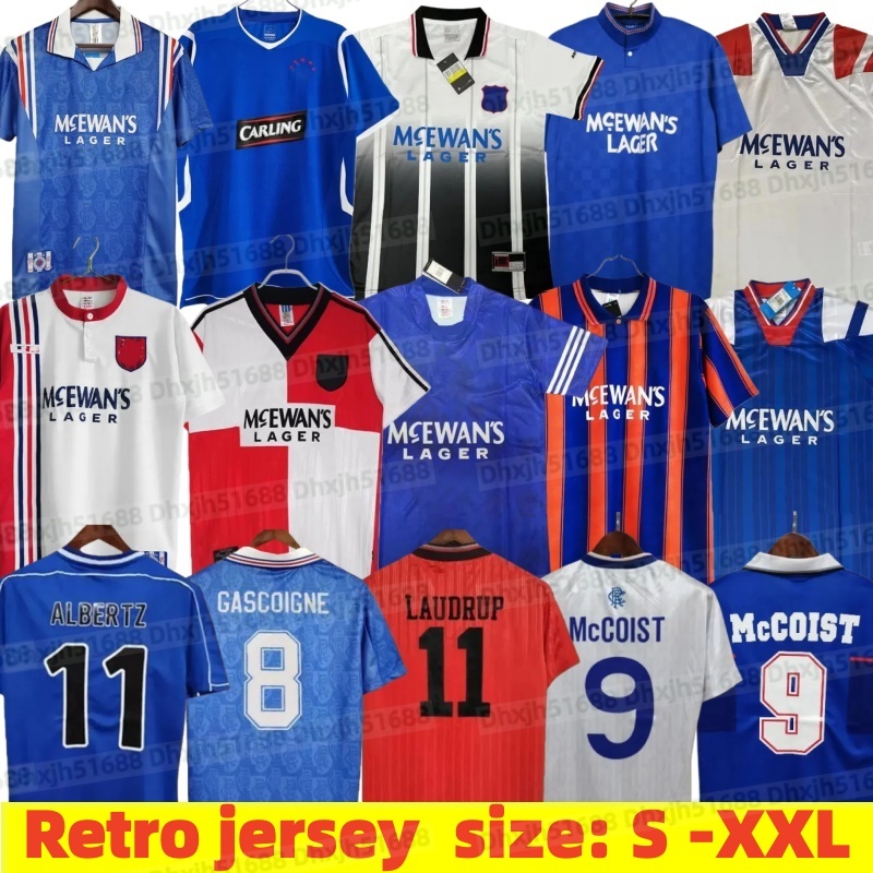 82 84 87 90 92 93 94 95 96 97 99 01 Glasgow Ranger s f c Retro soccer jerseys GERRARD GASCOIGNE LAUDRUP gerrard MCCOIST football shirt