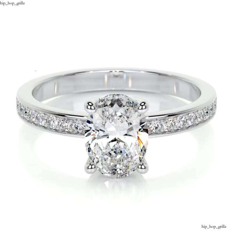 VVS Moissanite High Quality Certificate Au 750 585 10k 14k 18k white Solid Real Gold Carbon Silicon Stone Engagement Ring Female Boutique Jewelry 3ct