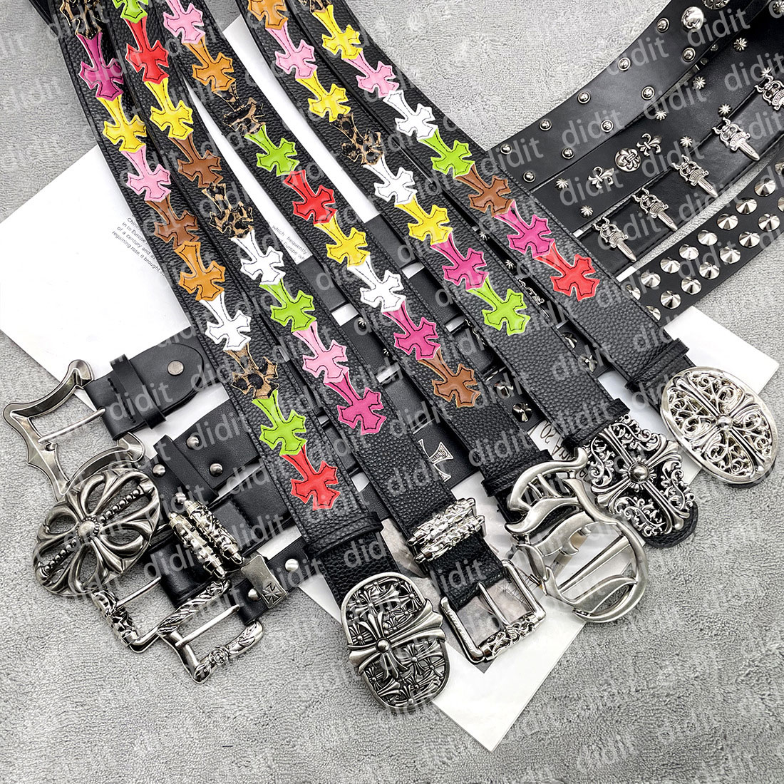 ch chromeitys heartslys belt Men Roller Hollowed out women belt Perforated Vintage Belt Width 38cm Fashion designer belts 94H7