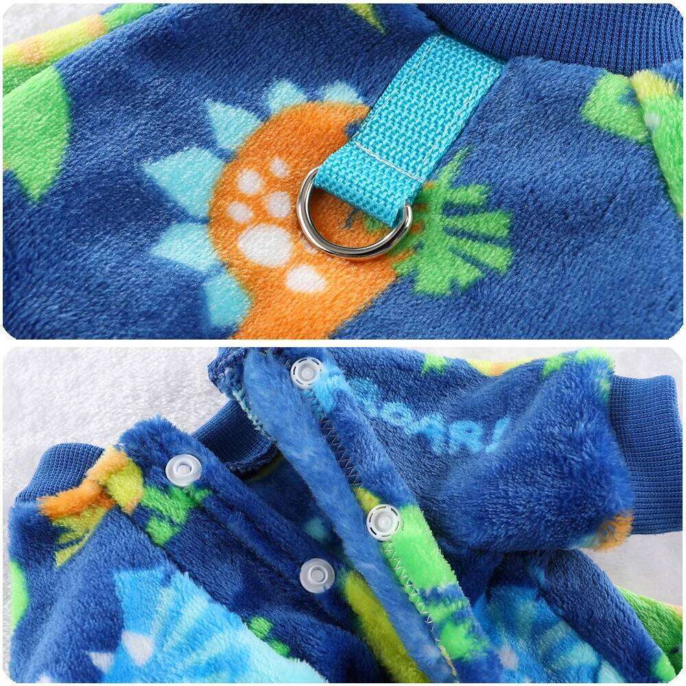 Pajamas Dinosaur Design Sleepwear for Small Dogs Soft Fleece Material Stretchable Pajama Pjs Puppy Clothes Dog Apparel XJ251225