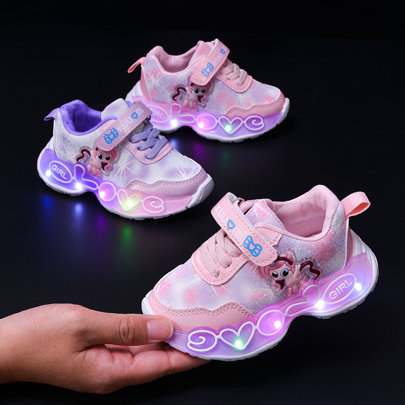 kids sneakers with lights casual flat board girls shoes lightweight footwear young baby toddler shoes size 2230