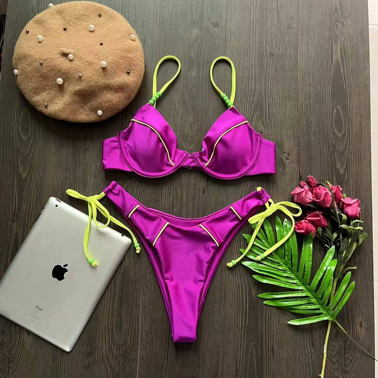 New Sexy Push up Bikini Set Swimsuit Women's low-waist Swimwear For Female Two Piece Beachwear 2023 Bathing Suit dongdumaoyi