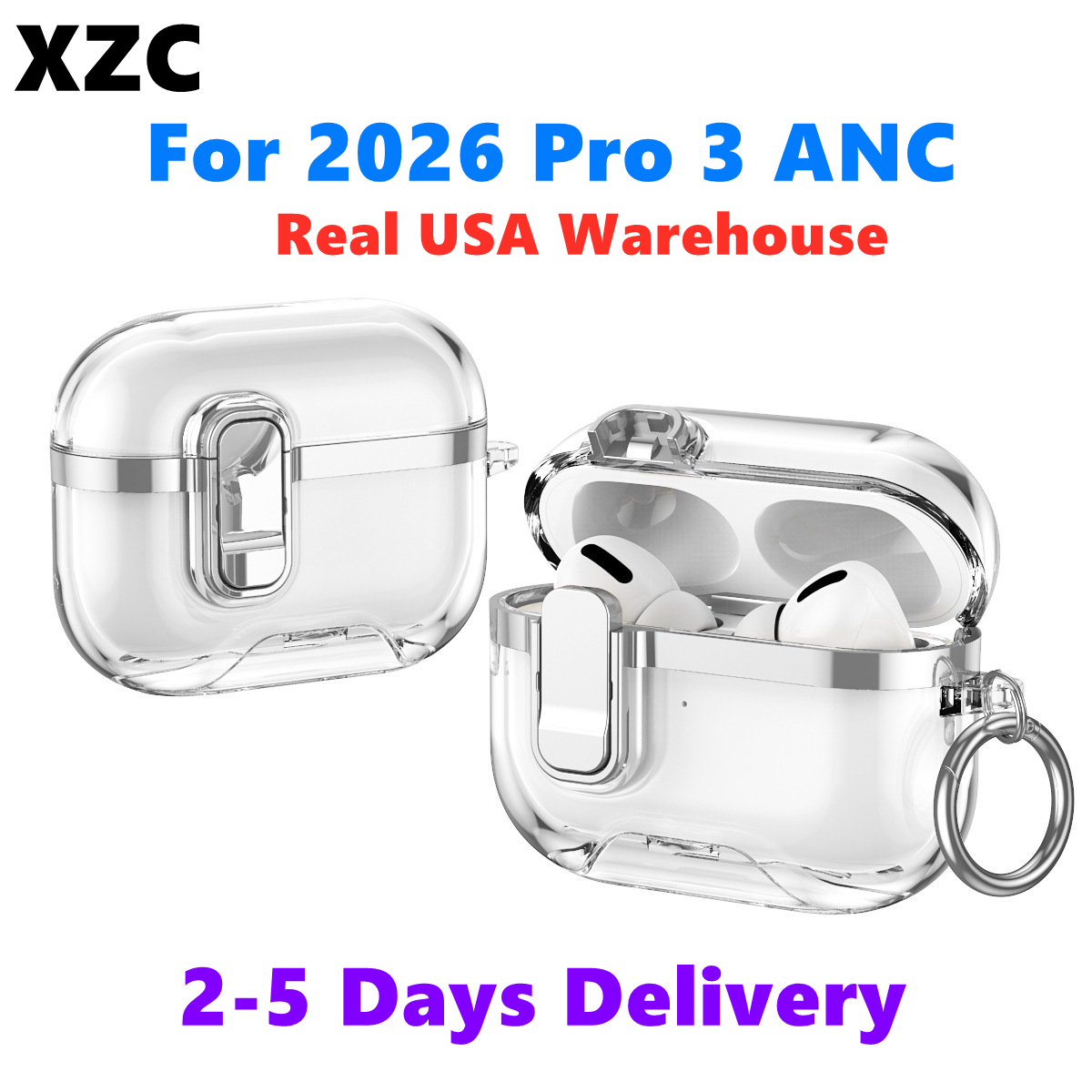 Pro3 USA Stock XZC pods pro 2 3 4 earphones Accessories Silicone Cute Protective Headphone Cover pro 2nd TPU Shockproof Case Earbuds headset pro2s Package Box