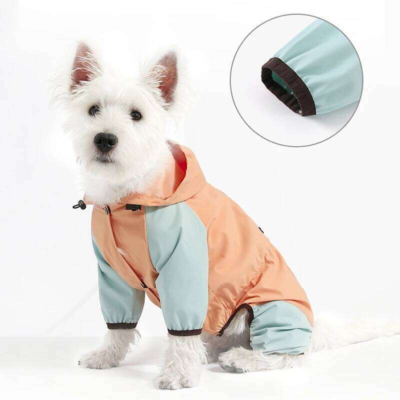 Towable Puppy Dog Raincoat Waterproof Pet Jumpsuit for Small Dogs Pomeranian Poodle Maltese Rain Coats Overalls mascotas Clothes XJ251225