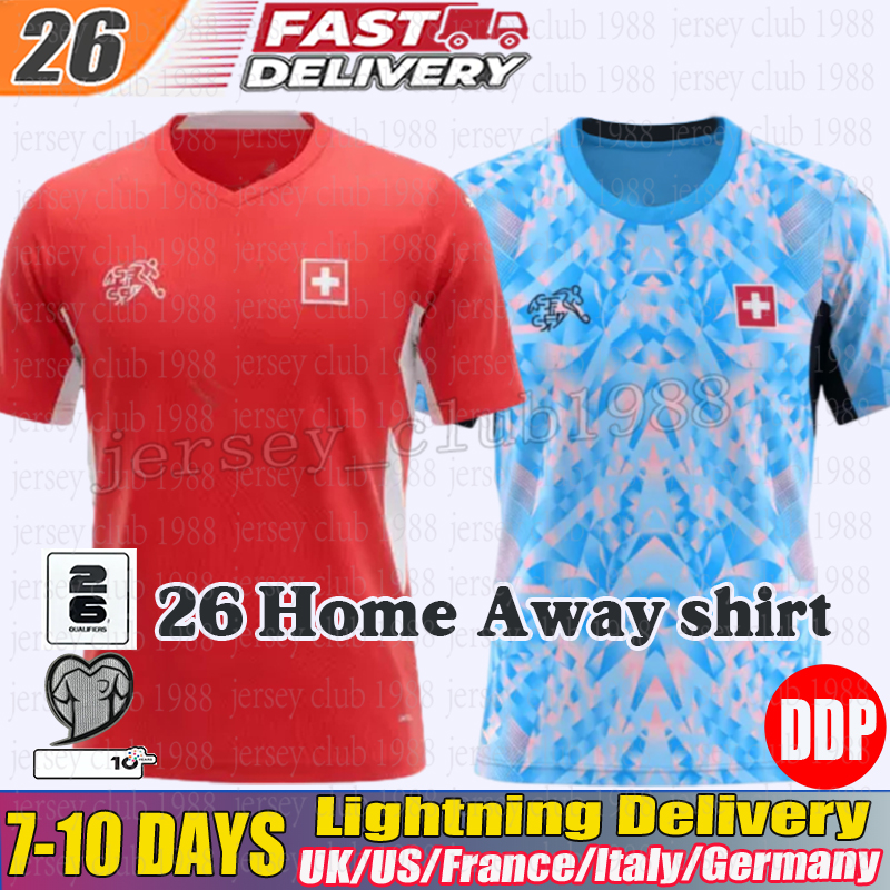 2026 Switzerland jersey ZAKARIA Soccer Jerseys AMDOUNI OKAFOR EMBOLO Football shirts STEFFEN VARGAS DAN NDOYE kids kits Switzerland Maillot home away