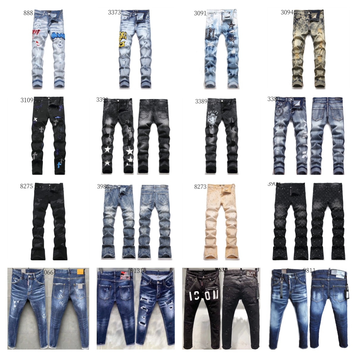 jeans baggy designer pants jeans for mens stacked jeans men brand rock revival Jeans designers skinny uomo slim fit black y2k ripped womens kids pantalones women bike