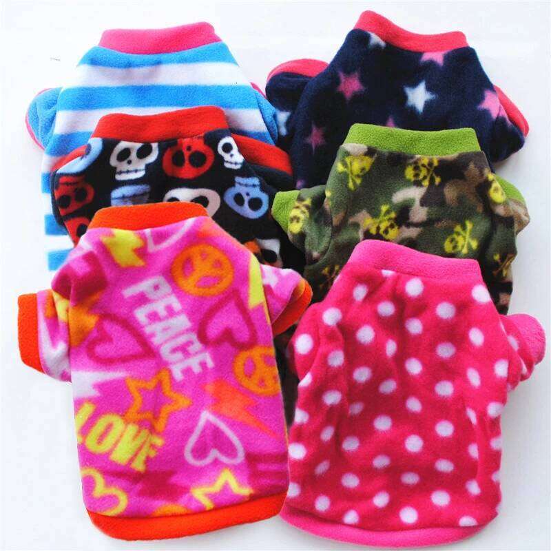 Warm Fleece Clothes Cute Skull Printed Pet Coat Puppy Dogs Shirt Jacket French Bulldog Pullover Camouflage Dog Clothing XJ251225