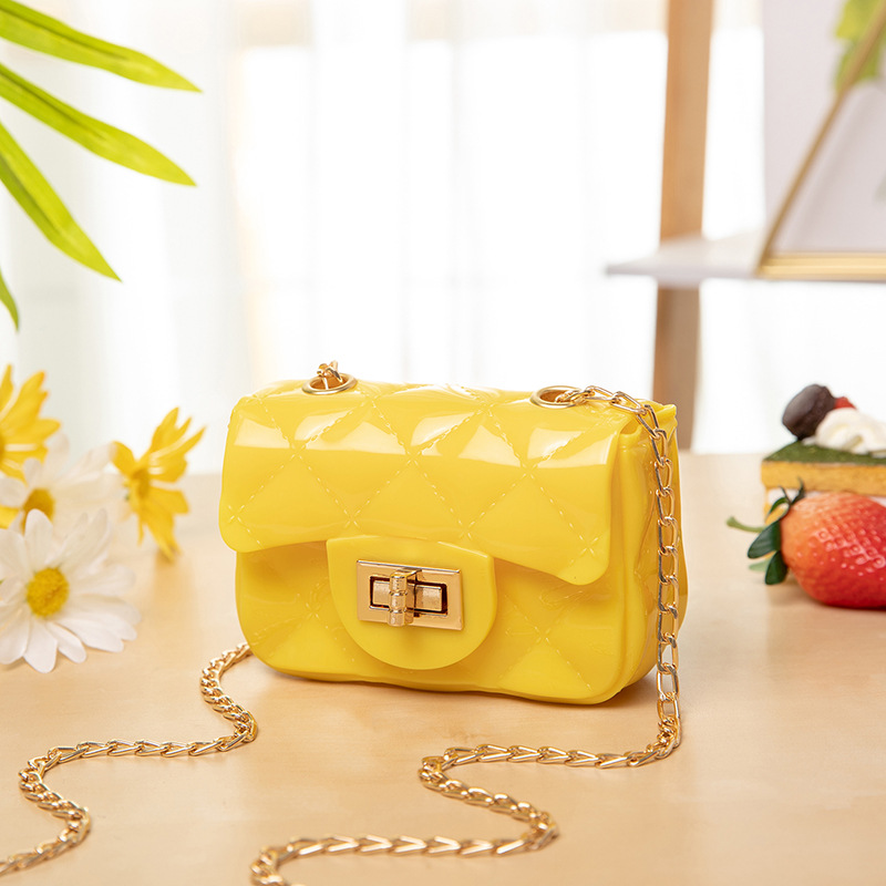 Free Shipping 2026 Jelly Quilted Mini Bag, Clear PVC Chain Strap Purse, Tiny Lipstick Size Crossbody Bag for Women