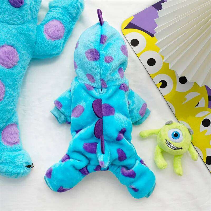 Winter Pajamas Onesie Dinosaur Costume Small Dogs and Cats, Dog Hoodies Cold Weather Jumpsuit for Christmas Halloween XJ251225