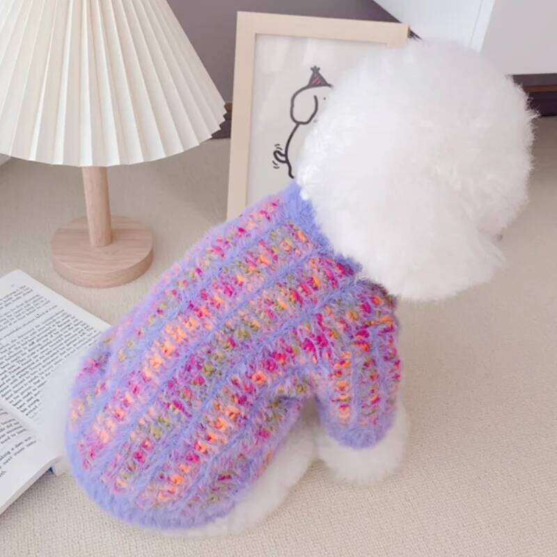 Fashion Solid Cardigan Warm Soft Dog Clothes Winter Puppy Jacket Cute Knitted Cat Sweater Coat Pet Supplies XJ251225